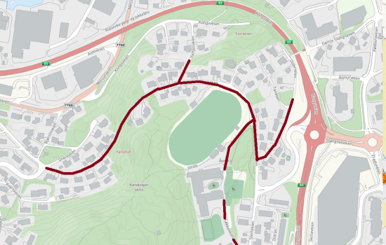 Rute for myke trafikanter som skal til Kanebogen skole fra 13. februar.