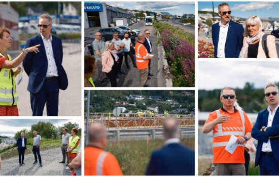 samferdselsminister Jon-Ivar Nygård vært i Harstad og fått gode presentasjoner av Harstadpakken. Foto: Øivind Arvola